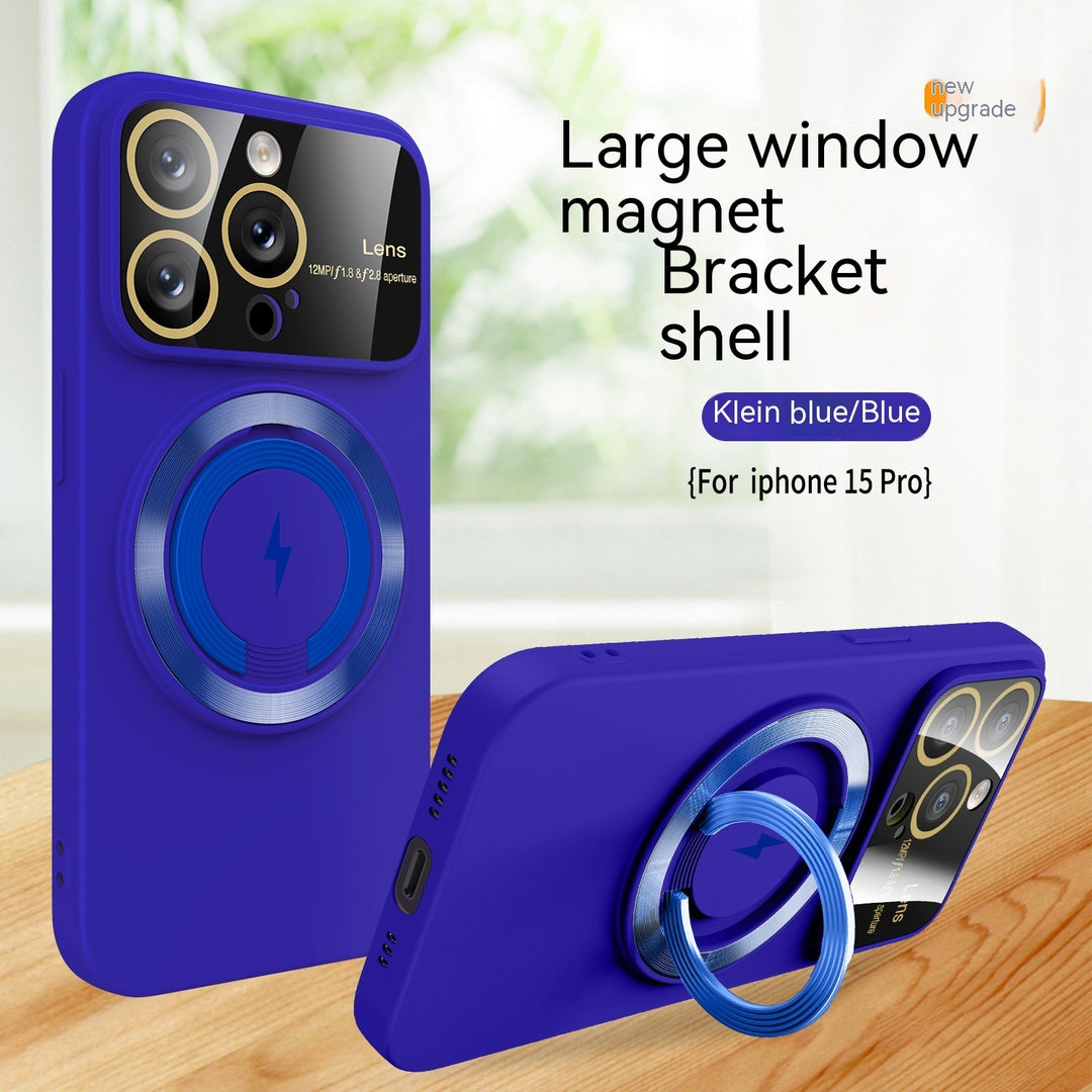 Large Window Magnetic Bracket Rotatable Ring Phone Case