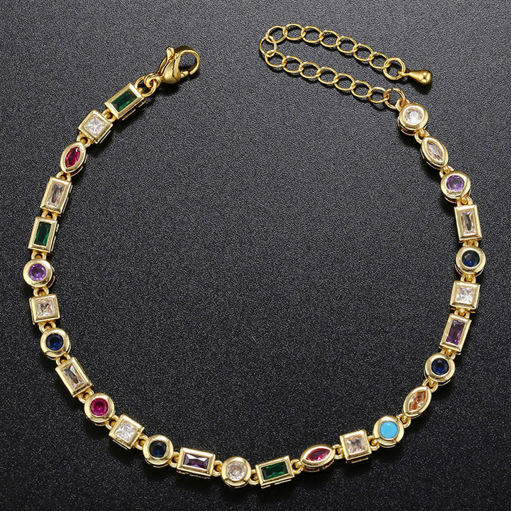 Bunte Kristalle Armband Halskette für Frauen