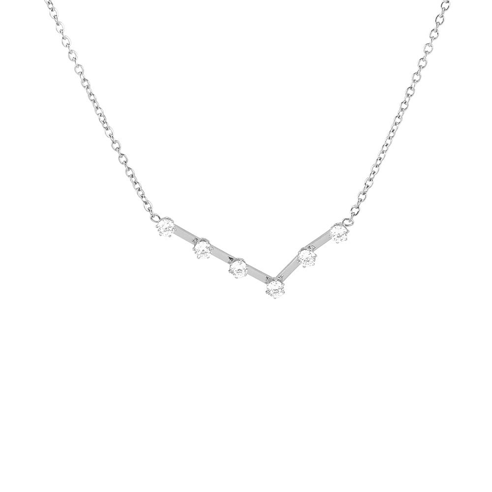 Diamond bewaker titanium staal vrouwelijke sleutelbeen ketting twaalf constellaties ketting