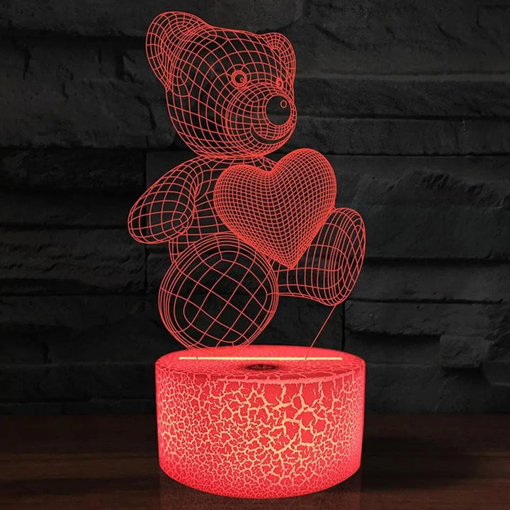 Lámpara 3D acrílica USB LED LEACHES NIGHT LECH LAMP de neón decoraciones navideñas para el dormitorio de la habitación Decoración de cumpleaños de San Valentín regalos