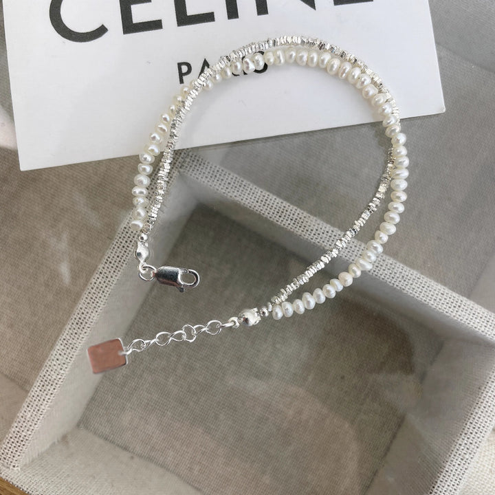 Bracelet de perle simple de haute qualité tempérament à double couche féminin