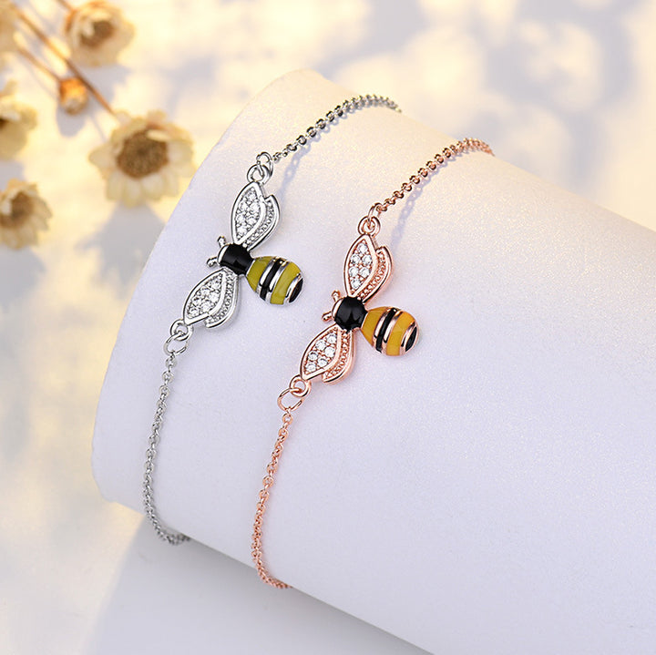Korean Style Mori Artistic Enamel Bee Bracelet