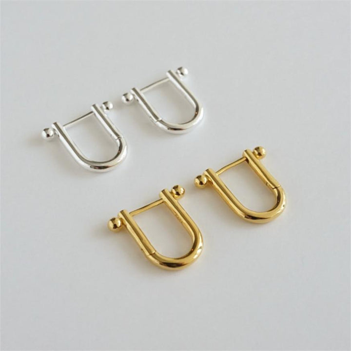 Simple Fashionable Temperamental All-match 925 Sterling Silver U-shaped Horseshoe Stud Earrings