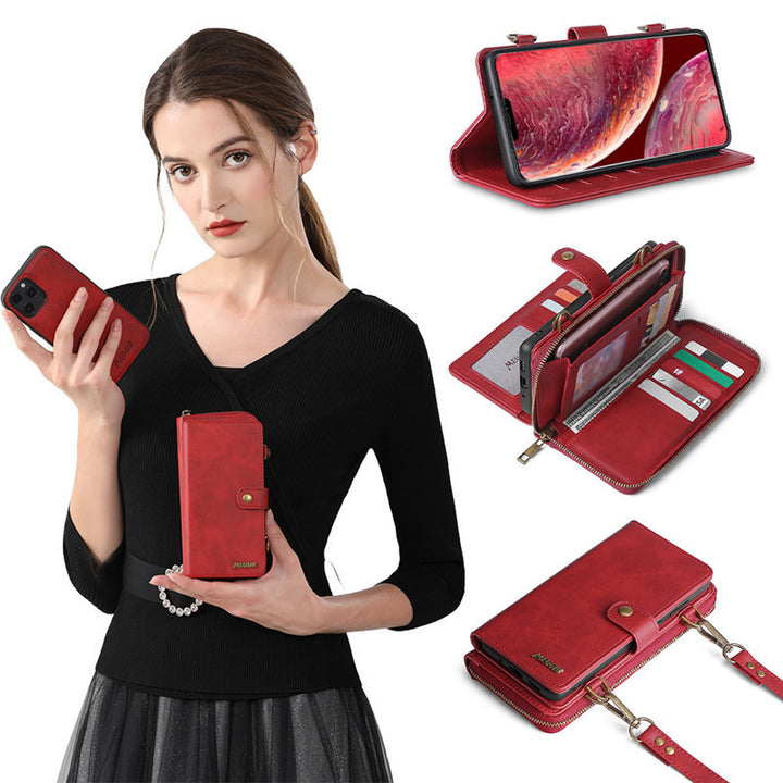 Kompatibel mit Apple , Abnehmbarer Brieftaschen -Rucksack Starker Adsorption Leder Flip Phone Hüllen für Samsung Galaxy Note 20 Uitra Note 10 plus 9 8 Cover