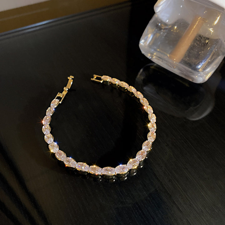 Moda Simples Geométrica Bracelete de Zircão