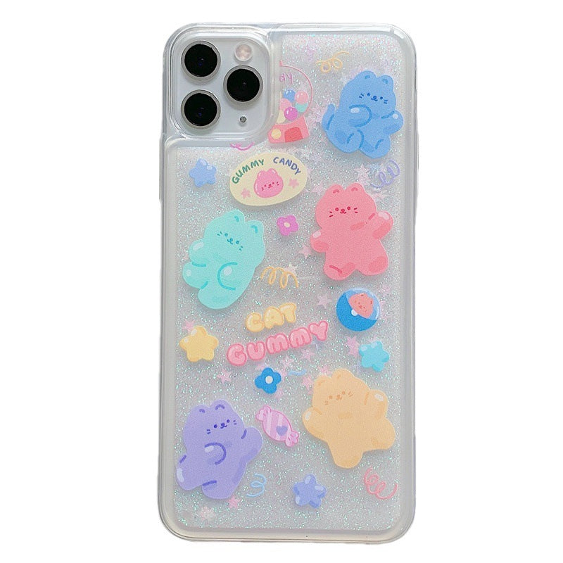 Cute Candy Cat Quicksand Phone Case