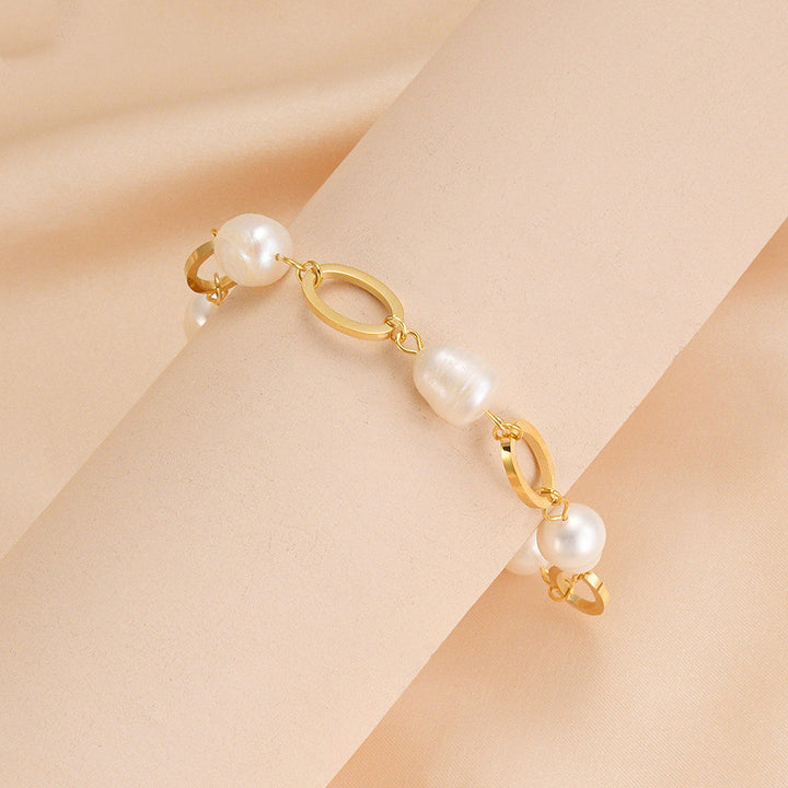 Bracelet de perles baroque d'or froide 14k