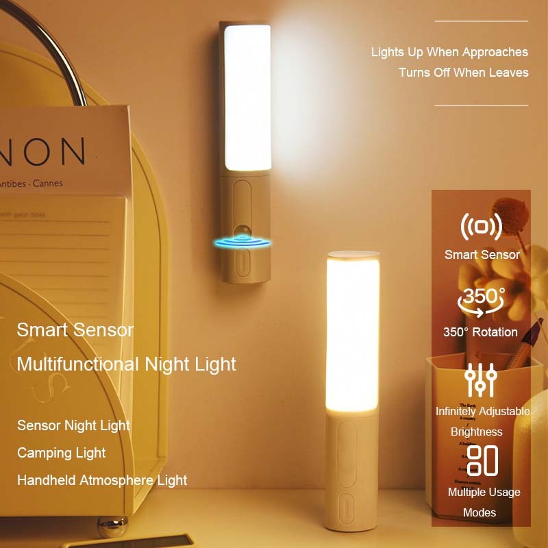 Nieuwe stijl Smart Smart Human Body Induction Motion Sensor LED Night Light voor thuisbed keukenkast garderobe wandlamp