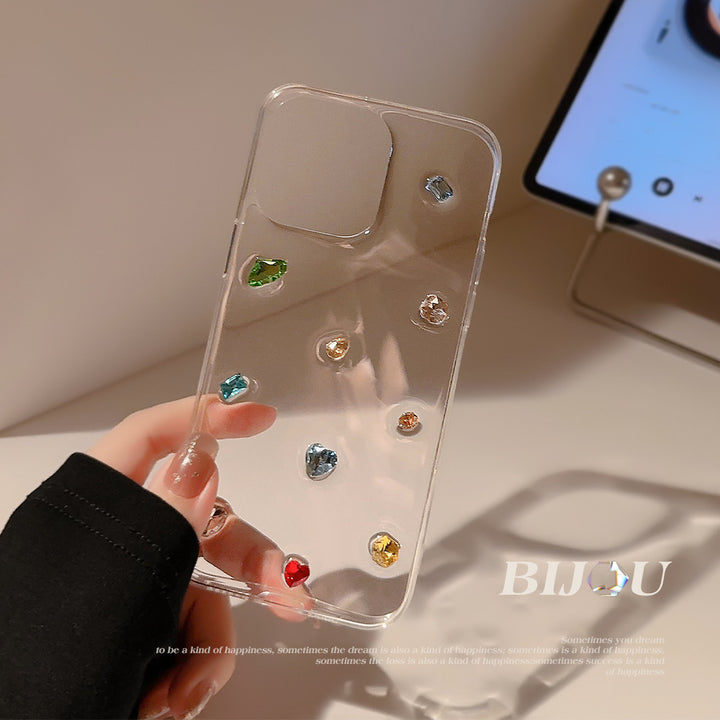 Tredimensionell färgglad kristallepoxig mjuk mobiltelefonlåda