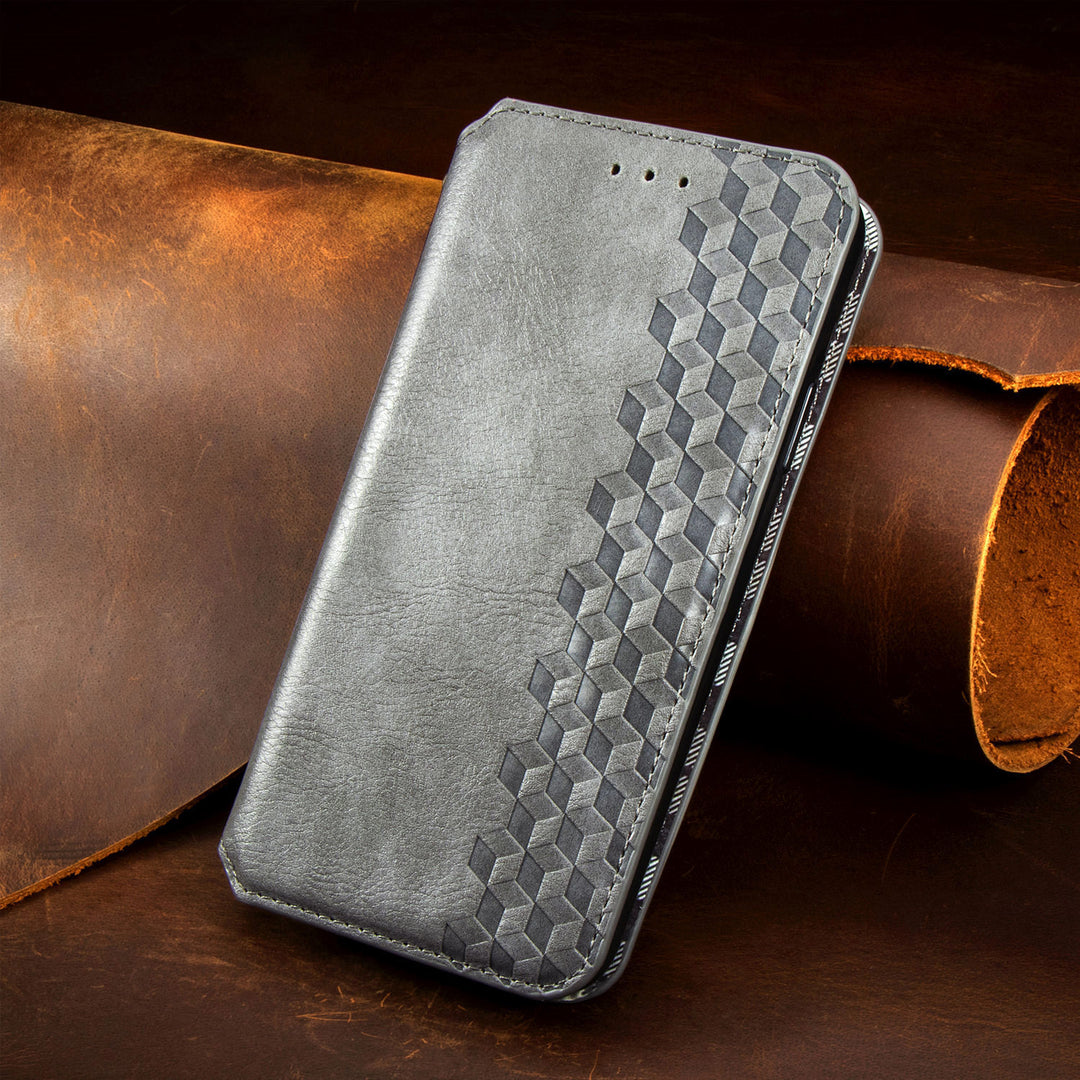 All-inclusive Card Solid Color Leather Phone Case