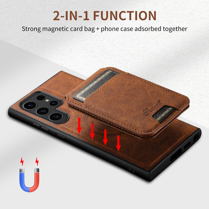 Two-in-one Mobile Phone Leather Phone Case Magnetic Card Holder