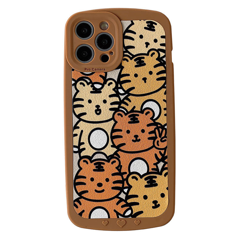 Caricature petite étui de téléphone en silicone Tiger