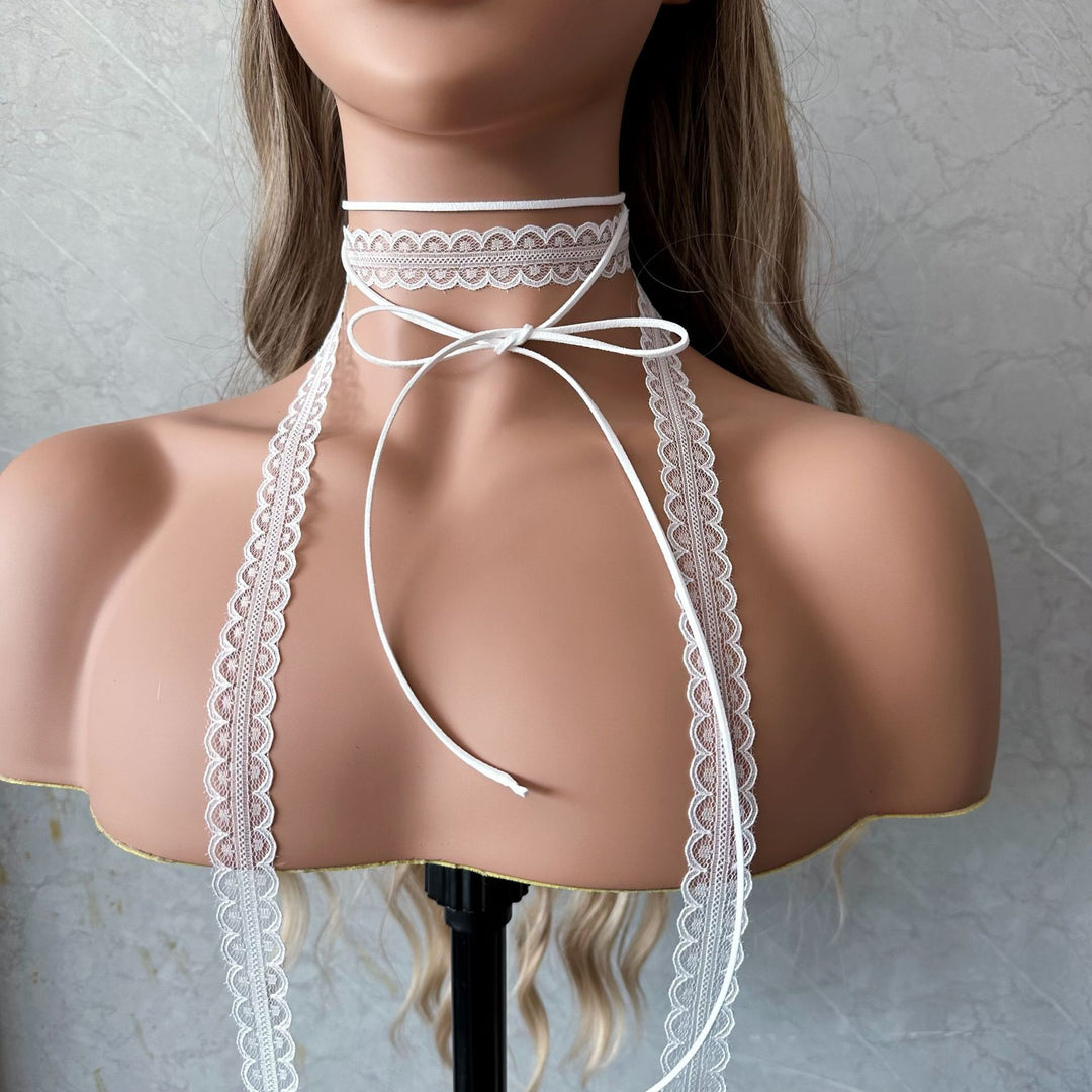 Multi-layer Twin Design Ballet Style Lace Necklace