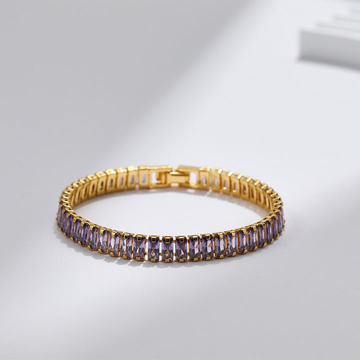 Real Gold Plating High-grade Color Zircon Exquisite Vintage Bracelet