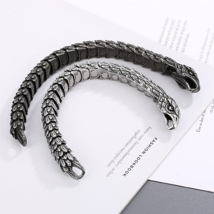 Bracelet créatif en forme de serpent en forme de serpent noir exagéré