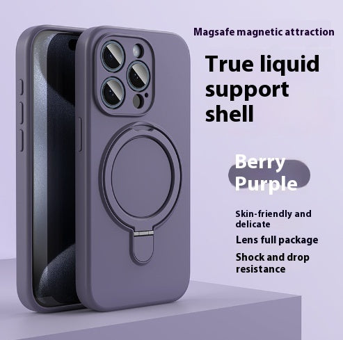 Étui de téléphone à support magnétique en silicone liquide