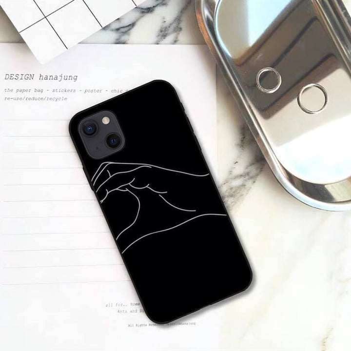 Witte lijnen Handshands Hands Ken een nieuwe telefooncase