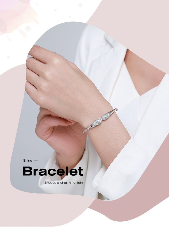 Elegant High Grade Diamond S925 Silver Bracelet