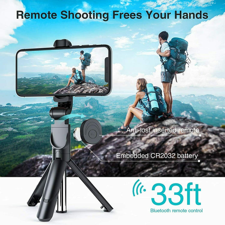 Fit teleskopisk selfie stick Bluetooth Tripod Monopod telefonholder