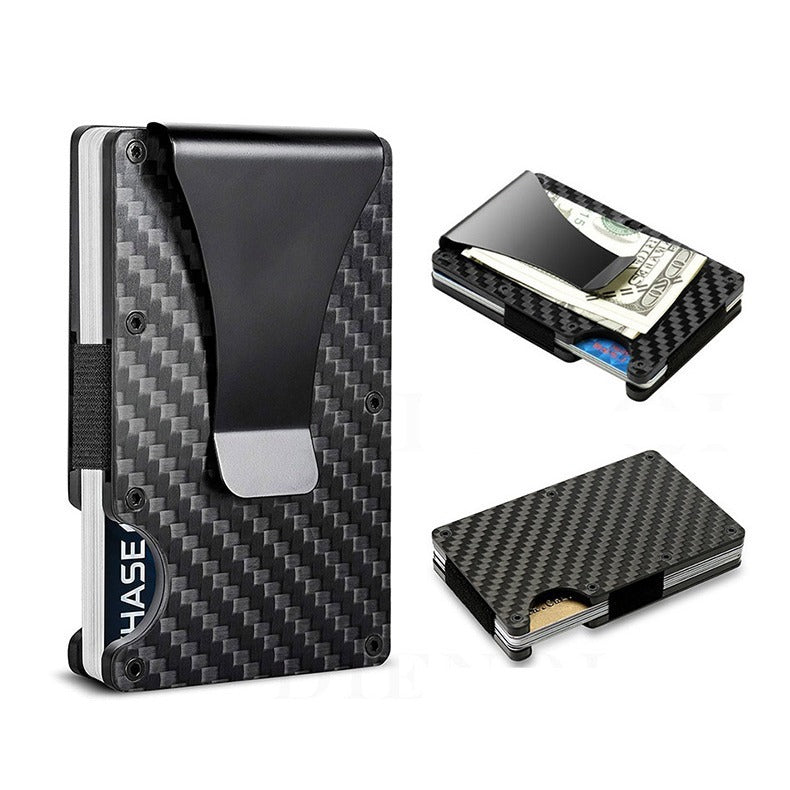 Carbon Fiber Package Wallet Multi-functional Metal Card