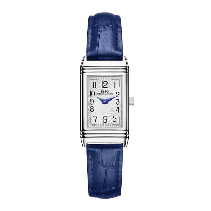 Reloj de cuero cuadrado Flip Women's