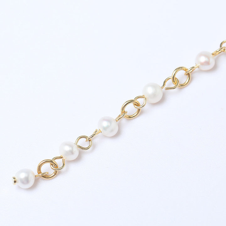 Pulsera de perla vintage simple de combate para mujeres