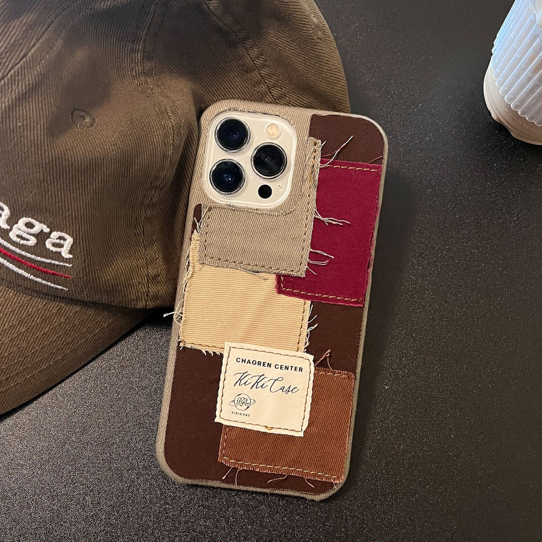 Simple Denim Canvas Stitching Phone Case