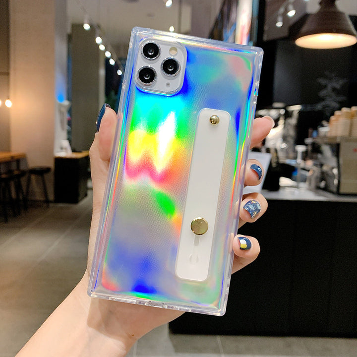 Square Transparent TPU Laser Cardboard Phone Case