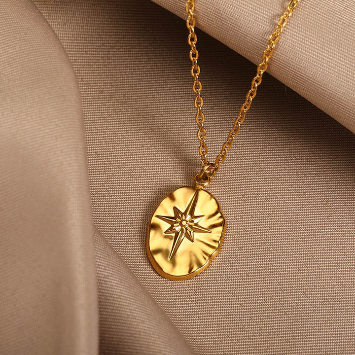 Niche Design Round Plate Pendant Collier Simple