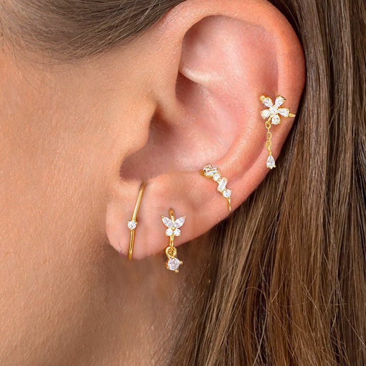 Cute Fashion Flower Tassel Ring Ear