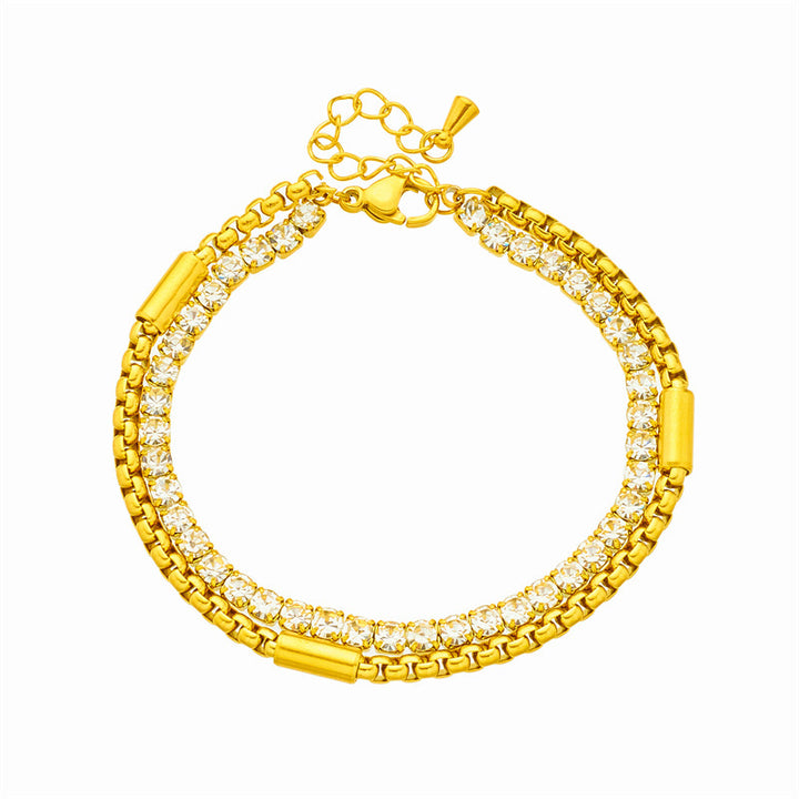 Bracelet en diamant en diamant entièrement par match minoritaire Cool Hop Bracelet Multi-couche