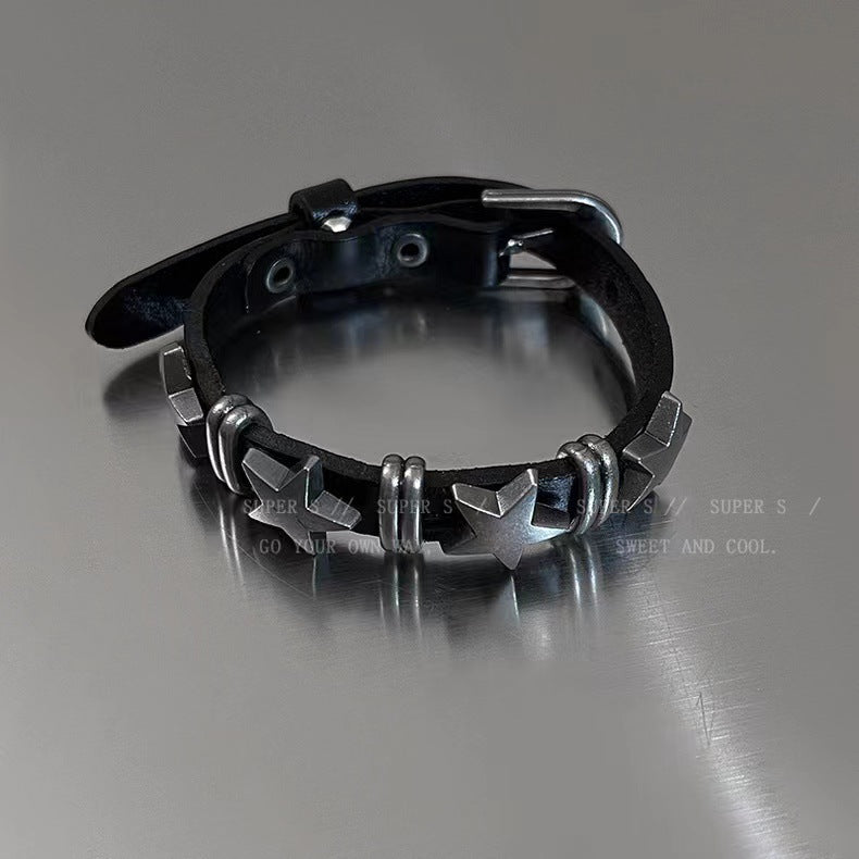 Niche de style chinois Sweet Cool Style Petits pièces de couleur contraste argentée Bracelet rétro neutre