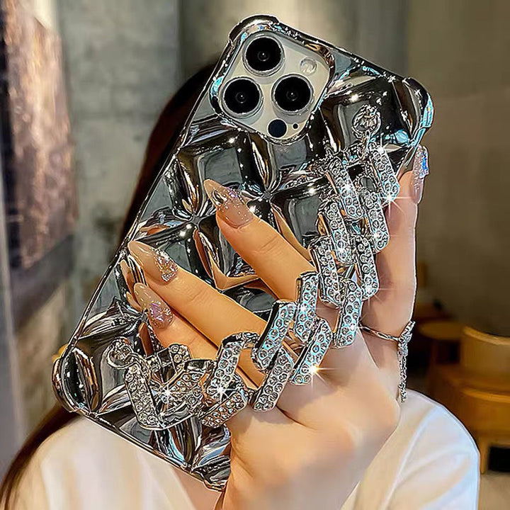 Caixa de telefone de pulseira de diamante de luxo