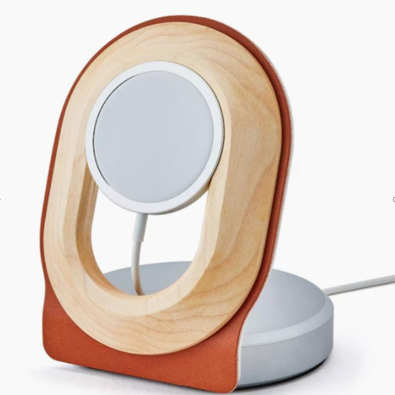 Magsafe de nogueira Magnetic Wireless Charging Suporte celular Telefone Base de madeira maciça de madeira
