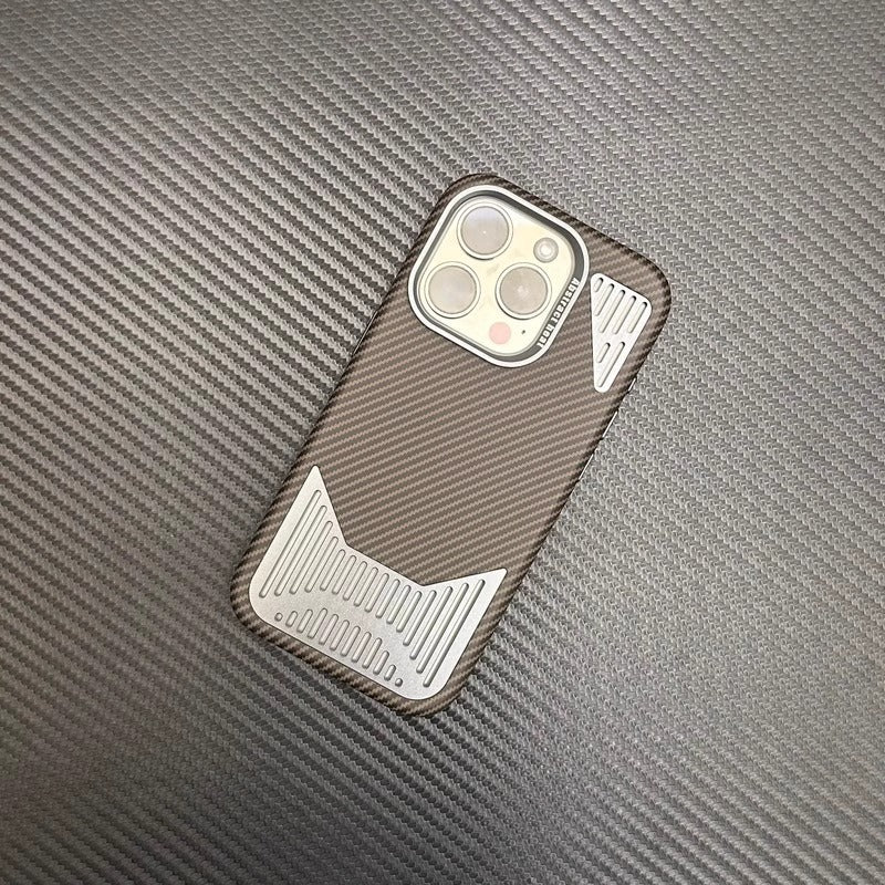 Carbon Fiber Pattern Phone Case Magnetic Drop-resistant Protective Cover