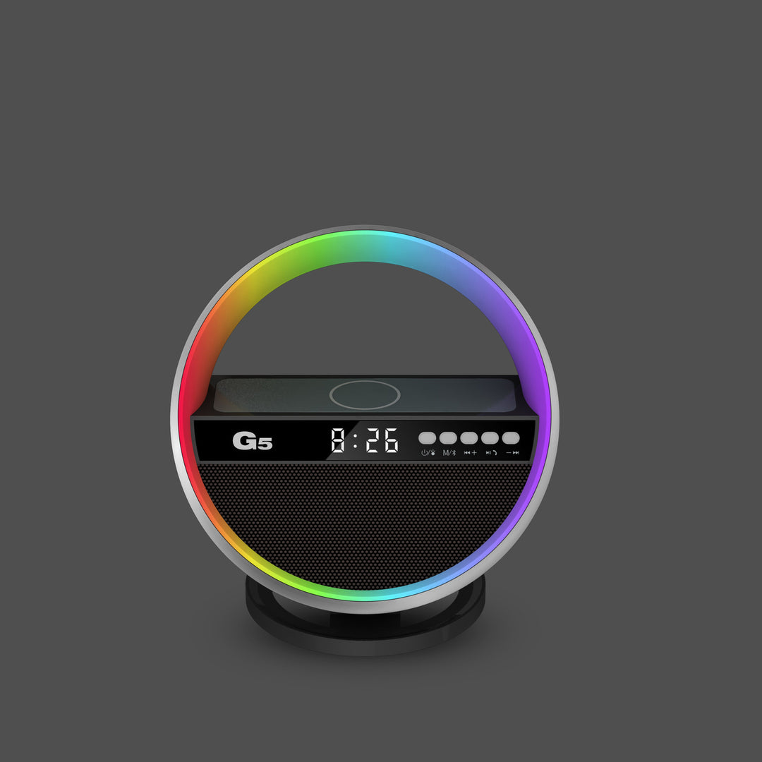 2024 Нов многофункционален RGB Night Light Wireless Charger Bluetooth високоговорител Голям G Ambience Light Decor Home Decor