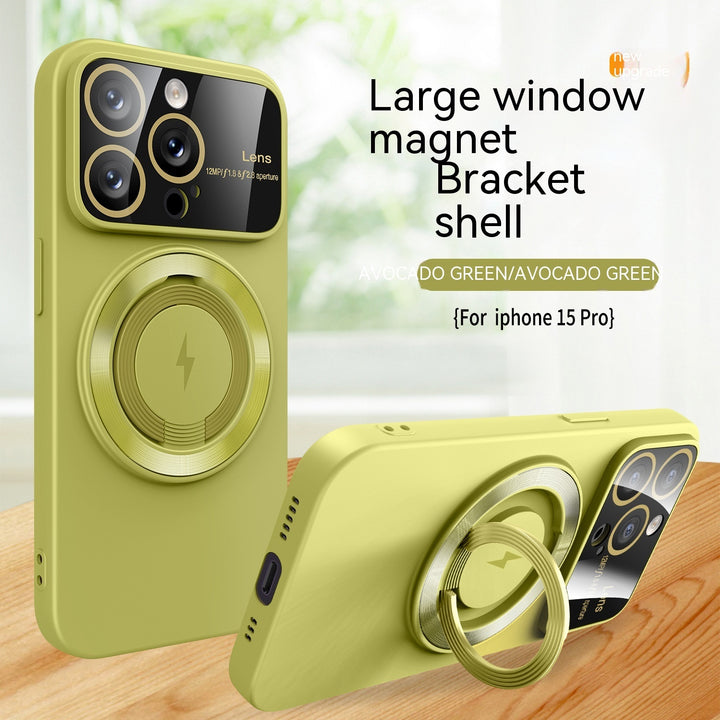 Large Window Magnetic Bracket Rotatable Ring Phone Case