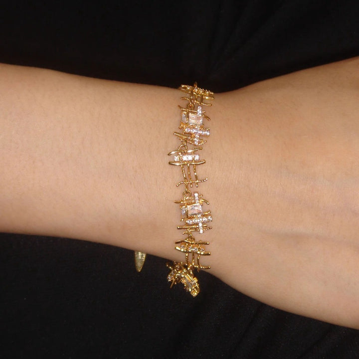 Women's Woven Zircon Bracelet Hollow-Outニッチ