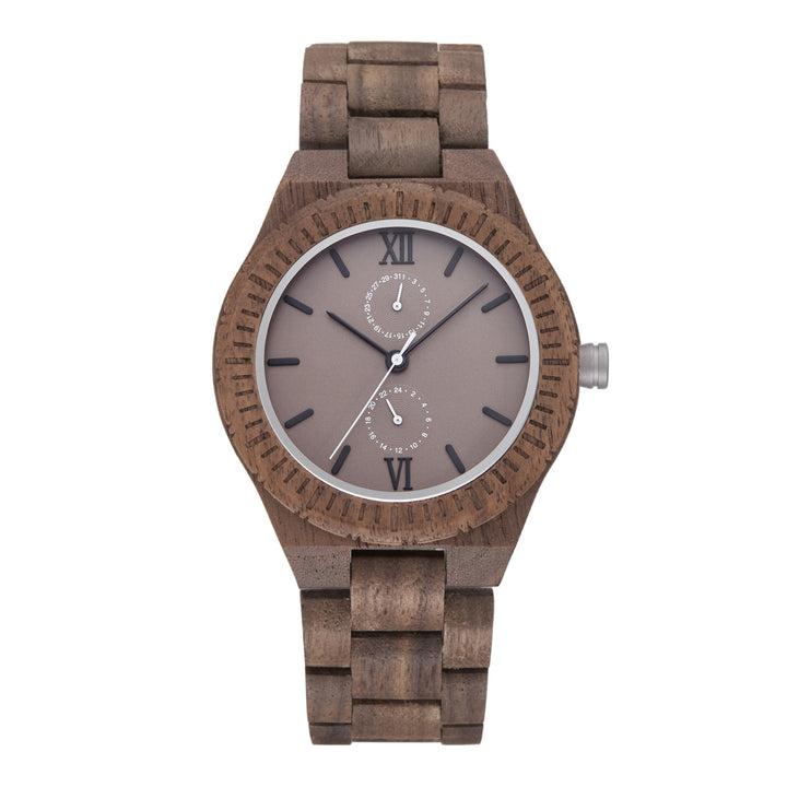 Mouvement de quartz de montre en bois multifonctionnel pour hommes