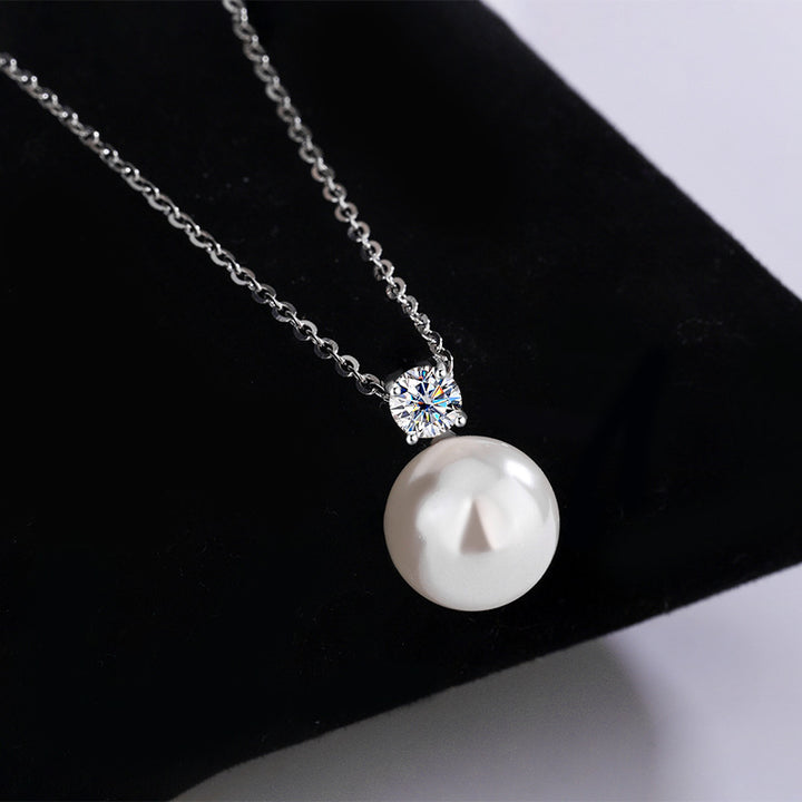 Collana di perla lussuosa classica in argento sterling.