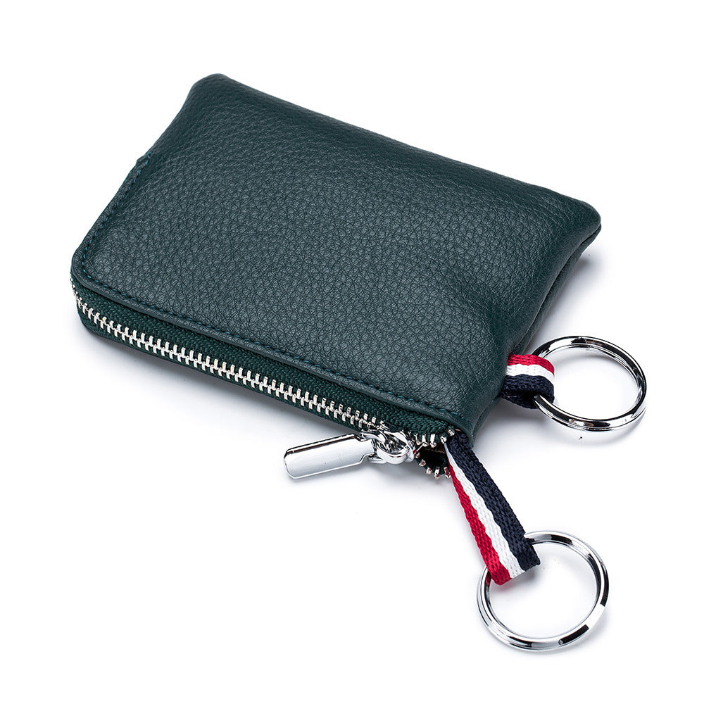 Herrenmünze Geldbörse Europäische und amerikanische Leder-Mini-Brieftasche Weiche Leder-Zip-Münzlizenz Key Case Card Inhaber Ultra-dünn