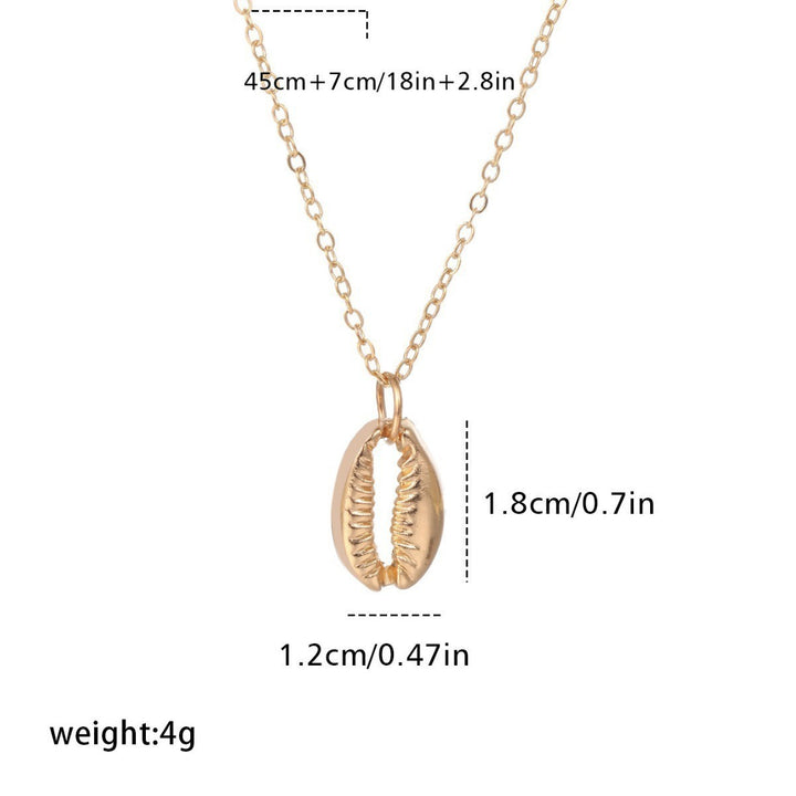 Halskjede Bohemsk metallskall Conch Neck Chain Simple Beach Wind Restoration halskjede