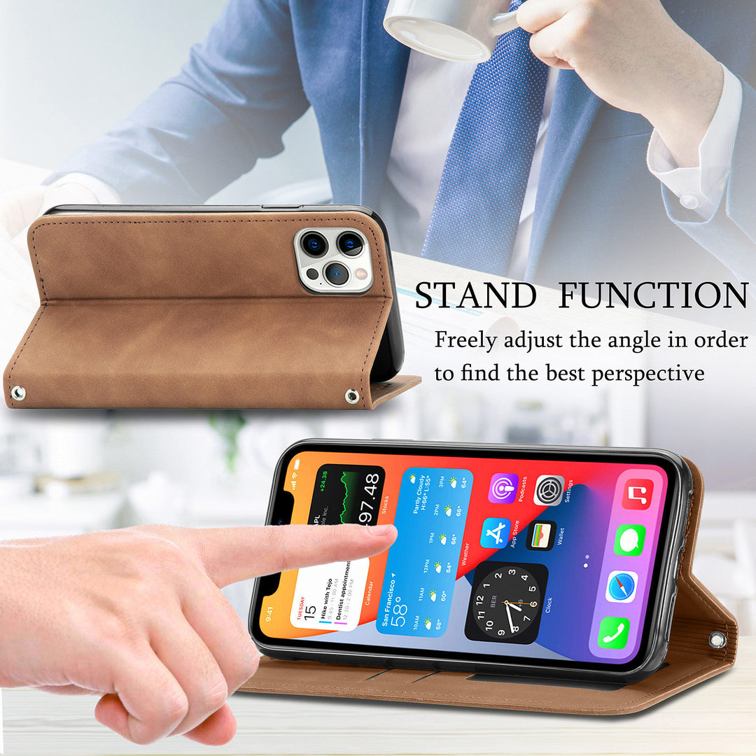 Skin Feeling Solid Color Business Magnetic Protective Cover