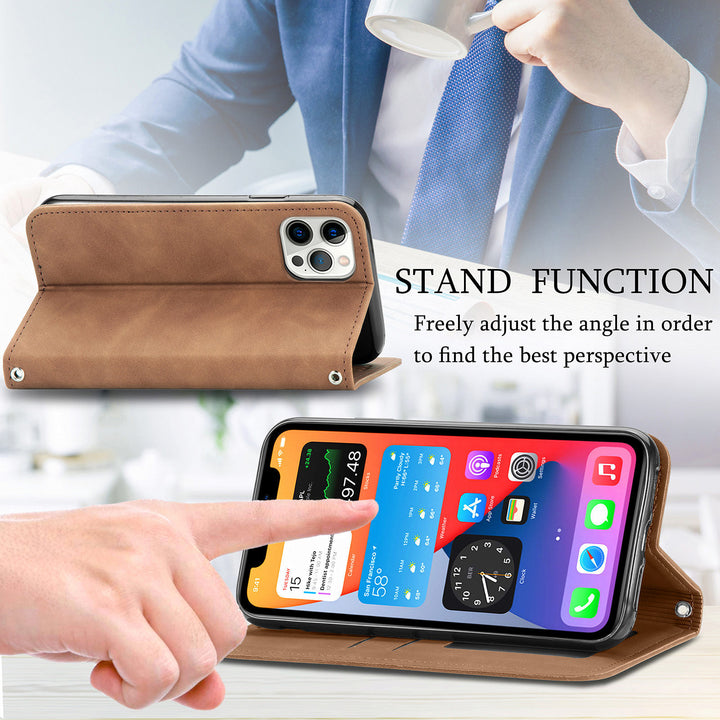 Skin Feeling Solid Color Business Magnetic Protective Cover