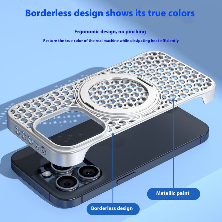 Phone Case Magnetic Suction Frameless Cooling Rotating Bracket