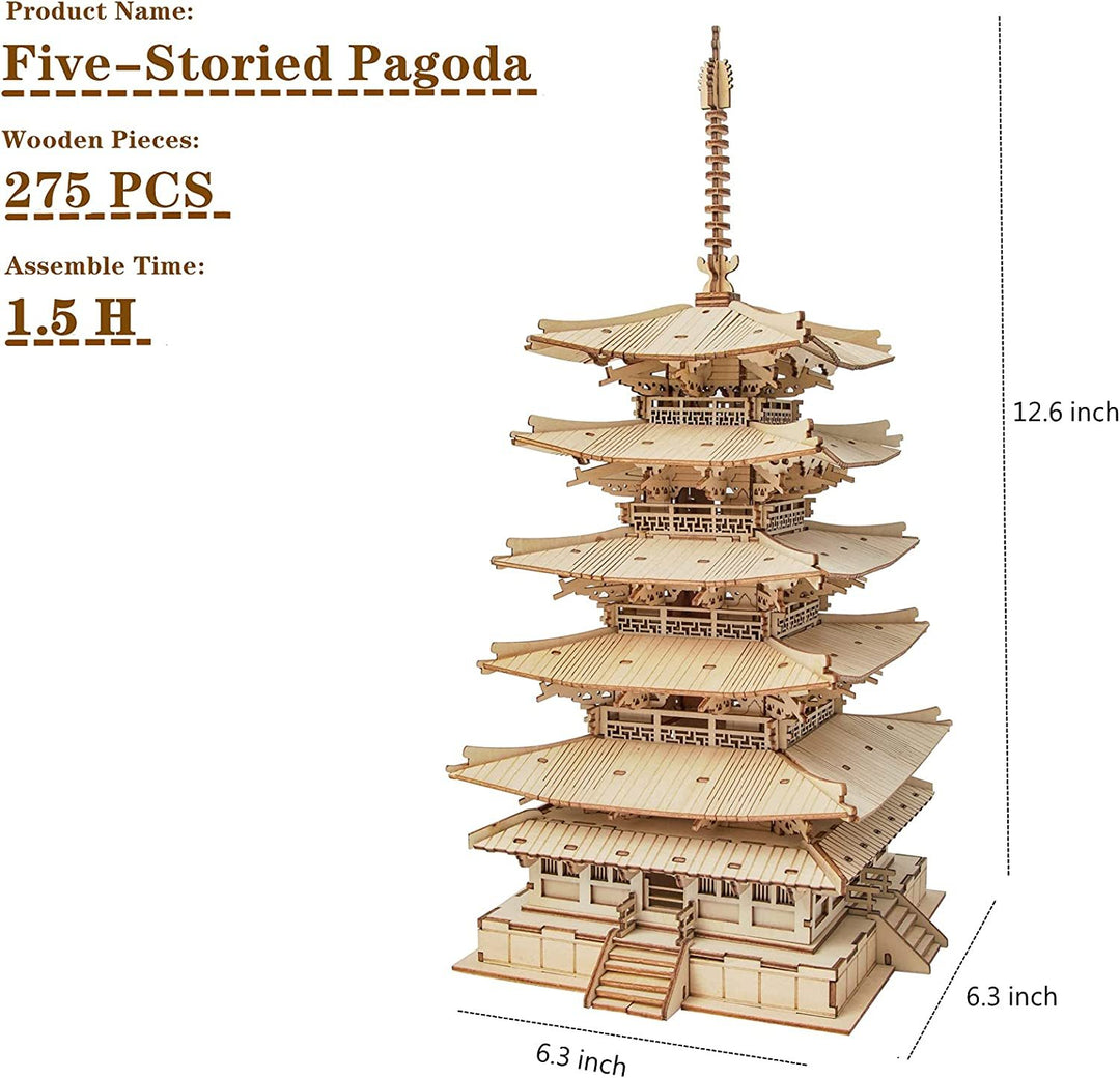 Robotime ötszintes pagoda 3D-s puzzle játékok gyerekeknek Gyerekek születésnapi ajándéka tgn02