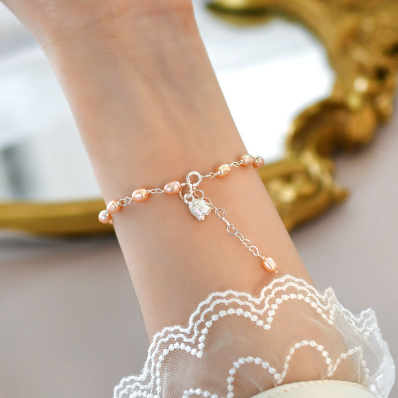 Bracelet Pearl Bunny Freshwater na mBan Jewelry na mBan