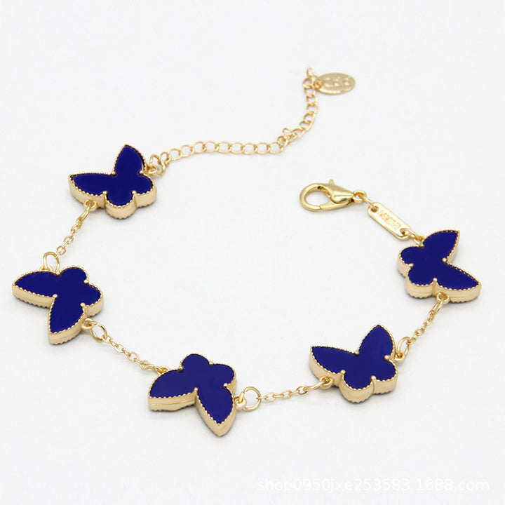 Brazalete de corazón de mariposa de doble cara pulsera de moda