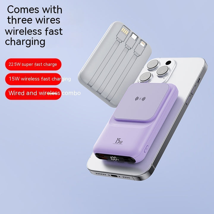 Magnetic Wireless Charger Power Bank With Cable Super Fast Charge Mobile Power 10000 MA