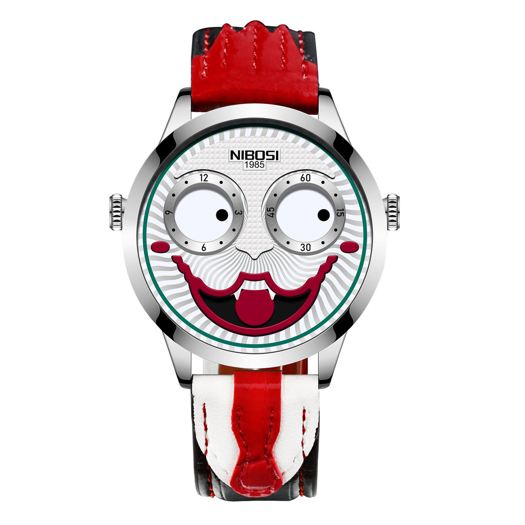 Russische clown heren Watch lederen waterdicht